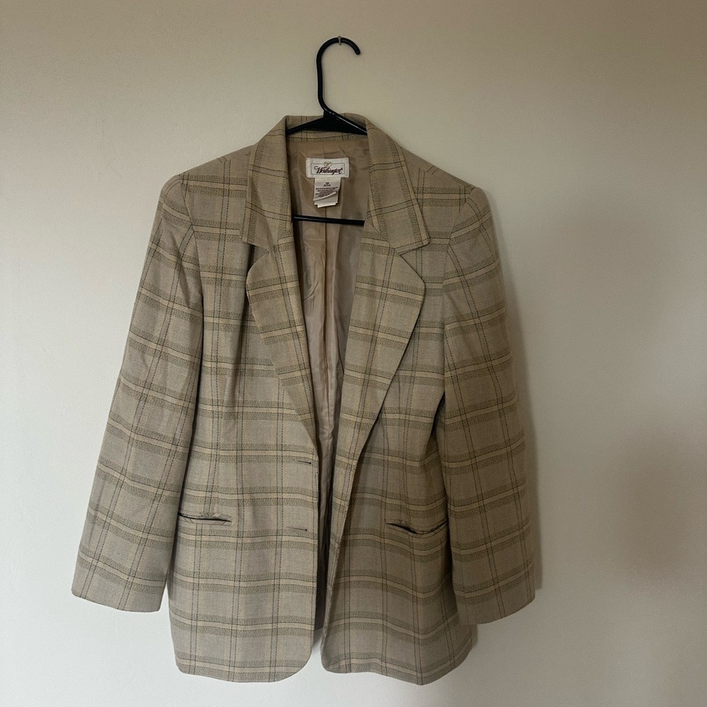 Worthington Beige Checkered Blazer